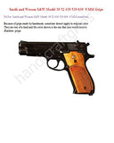 handicraftgrips New Smith and Wesson S&W Model 39, 52, 439, 539, 639, 9 Mm, Round Butt Grips Hardwood Wood Checkered Handmade Handcraft Gift Sport for Men Skull Birthday Newyear Christmas S3W13