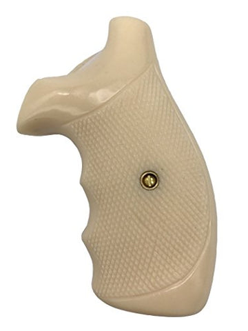 handicraftgrips NRR05## New Smith & Wesson S&W N Frame Round Butt Grips 22 25 29 325 327 329 520 610 625 627 629 White Ivory Color Polymer Resin Smooth Finger Groove Handcraft Special Birthday Gift