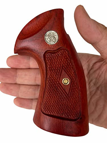 New Smith & Wesson K/L S&W K L Frame Square Butt Revolver Grips Hardwood Hard Wood Finger Groove Smooth Handmade Beautiful Handcraft Special Design Grip Sport for Men Birthday Gift #Ksw46