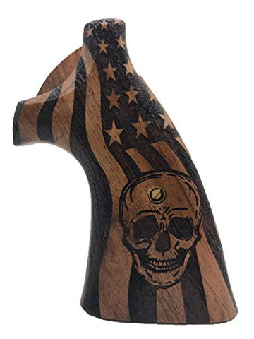 handicraftgrips KRW82## New Smith & Wesson S&W K/L K L Frame Round Butt Grips Hard Wood Laser Logo Checkered Open Back Silver Medallions Handmade Sport Men Birthday Newyear Christmas