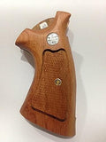 handicraftgrips New Smith & Wesson N Frame Square Butt Grips Checkered Hardwood Open Back
