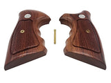handicraftgrips NSW46## New Smith & Wesson S&W N Frame Square Butt Grips Silver Medallions Checkered Finger Groove Hardwood Wood Handmade Handcraft Sport for Men Birthday New Year