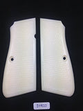 New Browning High Power Hp Grips Checkered White Ivory Color Polymer Resin Handmade #Bhr03