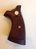 New Smith & Wesson S&w N Frame Round Butt Diamond Checkered Grips Open Back Smooth Hardwood Handmade