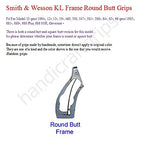 handicraftgrips Krw52## New Smith & Wesson S&W K/L K L Frame Round Butt Grips Hardwood Hard Wood Checkered Open Back Silver Medallions Handmade Handcraft Sport Men Birthday Newyear