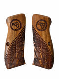 New grips Cz75 Cz85 CZ SP-01 CZ 75B 75BD CZ75B 75 B grips Lazer Full Size Hard wood Hardwood Checkered Handmade Birthday Gift Sport for Men #Cfw13