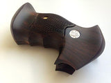 New Smith & Wesson S&w K/l Frame Round Butt Revolver Finger Groove Grips Checkered Hardwood Handmade
