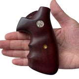 Smith & Wesson K/l Frame Square Butt Revolver Grips Hardwood Finger Groove Checkered Handmade #Ksw06