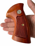 New Smith & Wesson N Frame Square Butt Grips Checkered Hardwood Finger Groove #Nsw11