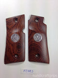 New Grips for Colt Mustang Smooth Silver Medallions pocketlite Pistol Hardwood Handmade Grips #MTW03