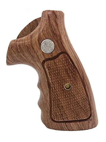 handicraftgrips NSW45## New Smith & Wesson S&W N Frame Square Butt Grips Silver Medallions Checkered Finger Groove Hardwood Wood Handmade Handcraft Sport for Men Birthday New Year