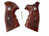 handicraftgrips New Smith & Wesson S&W N Frame Square Butt Grips Silver Medallions Checkered Finger Groove Hardwood Hard Wood Handmade Beautiful Sport for Men Birthday Newyear Nsw31