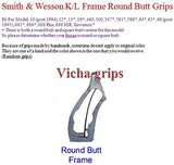 handicraftgrips Smith & Wesson K/l Frame Round Butt Revolver Grips White Pearl Color Polymer Smooth Resin Finger Groove Silver Medallions Handmade S&W K/L K L Frame Round Butt Model 10 12 13 19 460 500 547 581 586 64 65 66 (Post 1995) 681 686 #KRR01 KRW