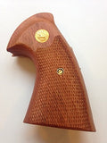 handicraftgrips New Grip for Colt Python Grips (I, E Frame) Checkered Hard Wood Medallions