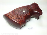 handicraftgrips New Ruger GP100 Super Redhawk Grips Checkered Hardwood Hard Wood Finger Groove Handmade Birthday Newyear Sport for Men for him Special Design Handcraft GPW14