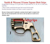 New Smith & Wesson S&w J Frame Square Butt Grips Checkered Hardwood Wood Silver Medallions Handmade #JSW06