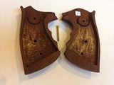 Smith & Wesson K/l Frame Square Butt Revolver Grips Hardwood Finger Groove Checkered Handmade