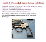 New Smith & Wesson K/L S&W K L Frame Square Butt Revolver Grips Hardwood Wood Finger Groove Smooth Handmade Beautiful Handcraft Special Design Grip Sport for Men Birthday Gift #Ksw41
