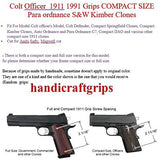 New Colt 1911 1991 Compact Size Kimber Clones Springfield Hardwood Wood Checkered Silver Medallions Handmade #Acw03