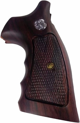 Smith & Wesson K/l Frame Square Butt Revolver Grips Hardwood Checkered Openback Handmade #Ksw31