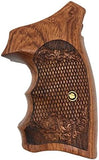 handicraftgrips NSW58## New Smith & Wesson S&W N Frame Square Butt Grips Laser Logo Engraved Silver Medallions Checkered Finger Groove Hard Wood Handmade Handcraft Birthday New Year