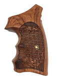 handicraftgrips NSW58## New Smith & Wesson S&W N Frame Square Butt Grips Laser Logo Engraved Silver Medallions Checkered Finger Groove Hard Wood Handmade Handcraft Birthday New Year