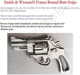 handicraftgrips NRW27## New Smith & Wesson S&W N Frame Round Butt Grips 22 25 29 325 327 329 520 610 625 627 629 Hard Wood Laser Logo Engraved Checkered Finger Groove Handcraft Special Birthday Gift