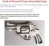 New Smith & Wesson S&W N Frame Round Butt Grips Smooth Silver Medallions Hardwood Finger Groove Open Back Birthday Newyear Sport for Men for him Special Design Handcraft #NRW04