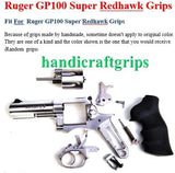 handicraftgrips New Ruger GP100 Super Redhawk Grips Checkered Hardwood Wood Finger Groove Handmade #GPW11