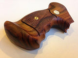 New Smith & Wesson S&w K/l Frame Round Butt Revolver Finger Groove Grips Checkered Hardwood Handmade