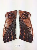 New Cz75 Cz85 CZ 75 85 Grips Cz 75/85 Compact Size Hardwood Wood Checkered Finger groove Handmade CZ P-01 CZ P-06 Beautiful Laser Lazer Skull Handcraft Sport for Men Birthday Gift #Ccw45