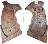 New Smith & Wesson S&W N Frame Round Butt Grips Smooth Silver Medallions Hardwood Finger Groove Open Back Birthday Newyear Sport for Men for him Special Design Handcraft #NRW05