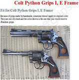 handicraftgrips PYW30## New Colt Python Grips I/E I E Frame Checkered Hard Wood Handmade Gold Medallions Finger Groove Handcraft Birthday New Year Christmas Sport for Men Man