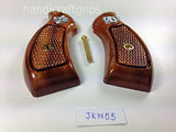 handicraftgrips New Smith & Wesson S&w J Frame Round Butt Bodyguard Grips Checkered Hardwood Handmade #JRW05