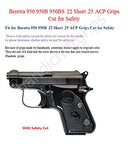 handicraftgrips B9R03## New Beretta 950 950B 950BS .22 Short .25 ACP Cut Out for Safety with safety cut grips Smooth Black Pearl Resin Polymer handmade beautiful Gift Birthday Christmas Newyears by