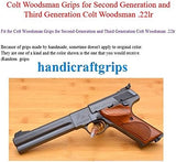 handicraftgrips New Colt Woodsman Grips Grips for Second Generation and Third Generation Colt Woodsman .22lr 2nd 3nd 2G 3G Hardwood Wood Checkered Handmade #Wmw02