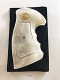 New Colt Python Grips I/ E I E Frame Checkered White Pearl Resin Gold Medallions Handmade Handcraft Birthday New year Christmas Gift Sport For Men Man by Handicraftgrips #Pyr02