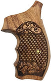 handicraftgrips NRW27## New Smith & Wesson S&W N Frame Round Butt Grips 22 25 29 325 327 329 520 610 625 627 629 Hard Wood Laser Logo Engraved Checkered Finger Groove Handcraft Special Birthday Gift