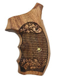 handicraftgrips NRW27## New Smith & Wesson S&W N Frame Round Butt Grips 22 25 29 325 327 329 520 610 625 627 629 Hard Wood Laser Logo Engraved Checkered Finger Groove Handcraft Special Birthday Gift