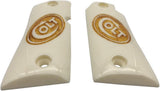 MTR01 ## New Grips for Colt Mustang Checkered pocketlite Pistol White Ivory Resin Polymer Laser Logo Handmade Handcraft beautiful Nice Birthday Gift Sport For Men Man by Handicraftgrips