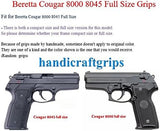 New Beretta Cougar 8000 8045 Full Size Grips FULL SIZE Hardwood Wood Checkered Handmade #BCFW01