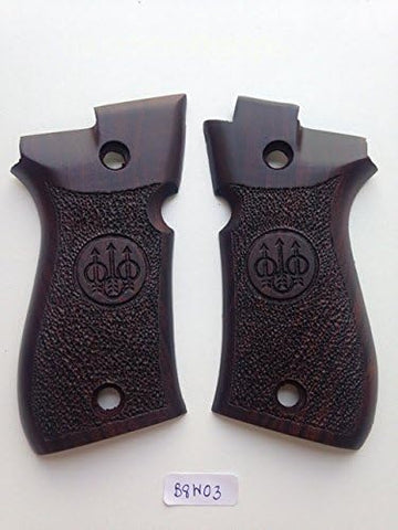 handicraftgrips New Beretta 81 and 84 F/fs .380 Hardwood Checkered Engraved Lazer Handmade #B8w03