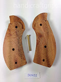 handicraftgrips New Smith & Wesson S&w J Frame Round Butt Bodyguard Grips Checkered Hardwood Handmade #JRW05