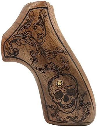 handicraftgrips GPW47## New Ruger GP100 Super Redhawk Grips Checkered Laser Flower Engraved Hard Wood Finger Groove Handmade Birthday Newyear Christmas Gift Sport for Men Fathers Day Handcraft By