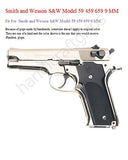 handicraftgrips S5R03## New Smith and Wesson S&W Model 59, 459, 659 Grips, 9 mm Grips White Pearl Resin Smooth Handmade Handcraft Beautiful Sport for Men Skull Birthday Christmas