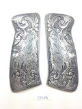 handicraftgrips New Grips Cz75 Cz85 CZ SP-01 CZ 75B 75BD CZ75B 75 B Grips Full Size Aluminum Hand Engraved Handmade Birthday Gift Sport for Men #CFL08