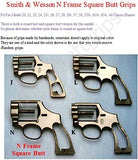 handicraftgrips NSW72## New Smith & Wesson S&W N Frame Square Butt Grips Laser Logo Engraved Silver Medallions Finger Groove African Black Wood Handmade Handcraft Birthday New Year