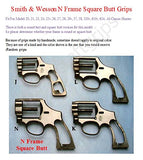 handicraftgrips Nsw38## New Smith & Wesson S&W N Frame Square Butt Grips Silver Medallions Checkered Finger Groove Checkered Hardwood Wood Handmade Beautiful Sport for Men Birthday