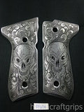 New Beretta92 Beretta 92 92F 92G 92FS FS 92SB 96 M992 M9 Full Size Grips FULL SIZE Aluminum Hand Engraved Handmade #BFL08