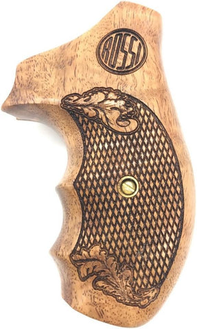 RRW05 ## New Grips Rossi small frame round butt grips R352 R461 R462 six shot in .38 Special or .357 Magnum Grips Checkered Hardwood Hard Wood Handmade Birthday Gift by handicraftgrips